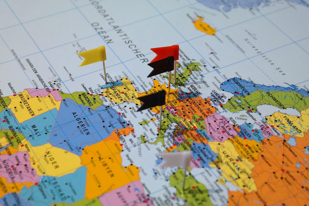 destinations, map, map of the world, countries, to travel, flags and pennants, flags, tags, tagged, pins